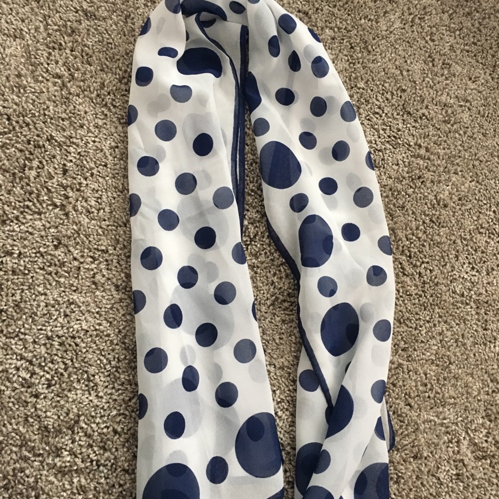 Vintage sheer white blue scarf from Japan